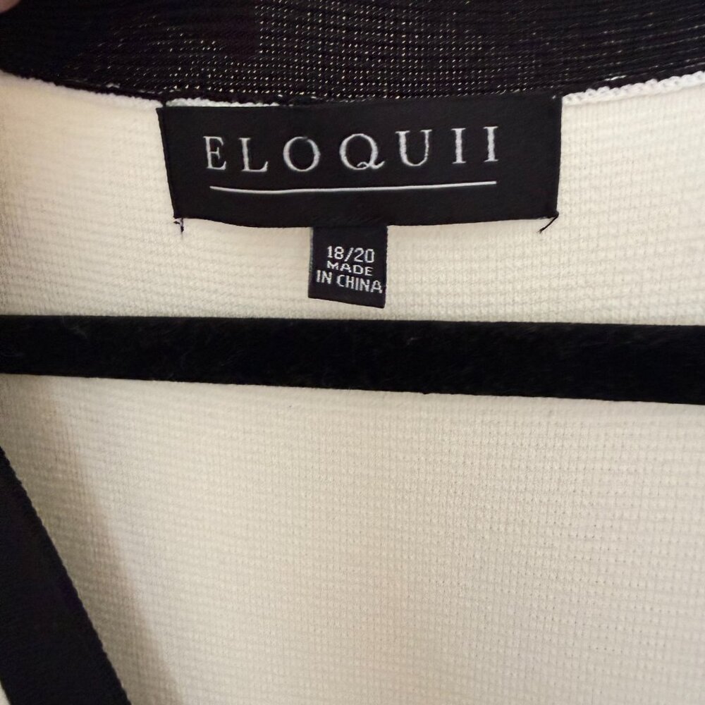 Eloquii short sleeve sweater dress, white with black details size 18 / 20 - Picture 2 of 5